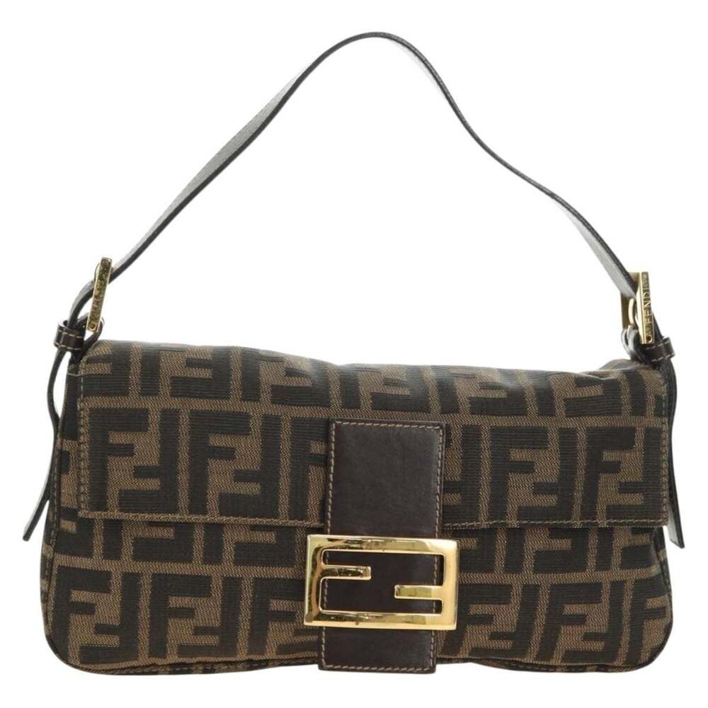 Fendi Zucca Mamma Baguette Shoulder Bag Black
